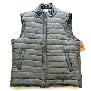 Eight Bells Puffer Vest‎ Men's XL Gray Softshell Sleeveless Full Zip Jacket NEW